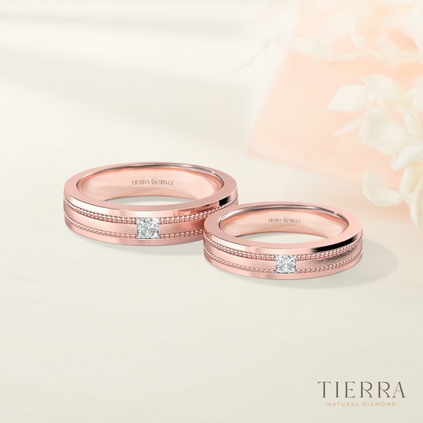 Nhẫn cưới kim cương nhân tạo NCC9001 mang hơi thở của các thập niên trước